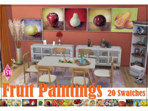 Alpha Fruit Paintings by Annett's Sims 4 Welt ASW - The Sims 4 Custom Content