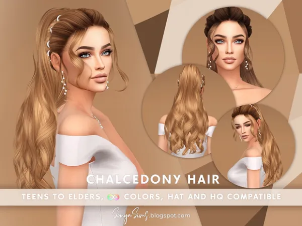Alpha Chalcedony hair by SonyaSims - The Sims 4 Custom Content