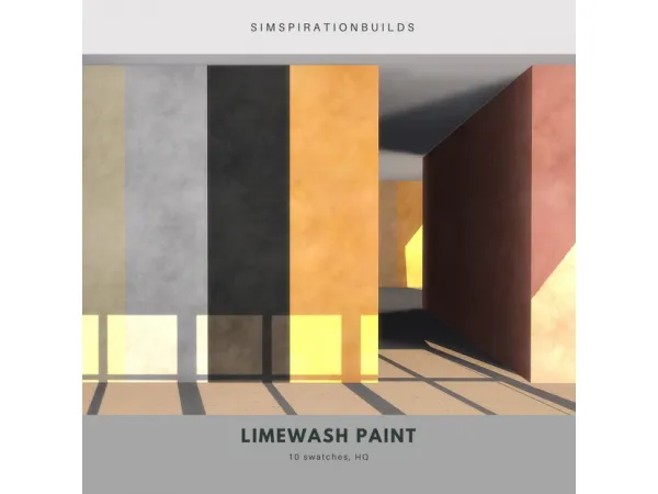 Alpha Limewash Concrete Wall Paint Set by simsfinds - The Sims 4 Custom Content