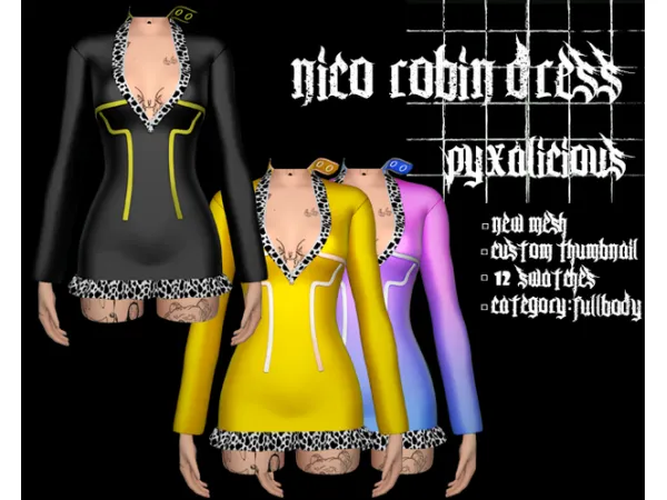 Alpha robin dress by PYX - The Sims 4 Custom Content