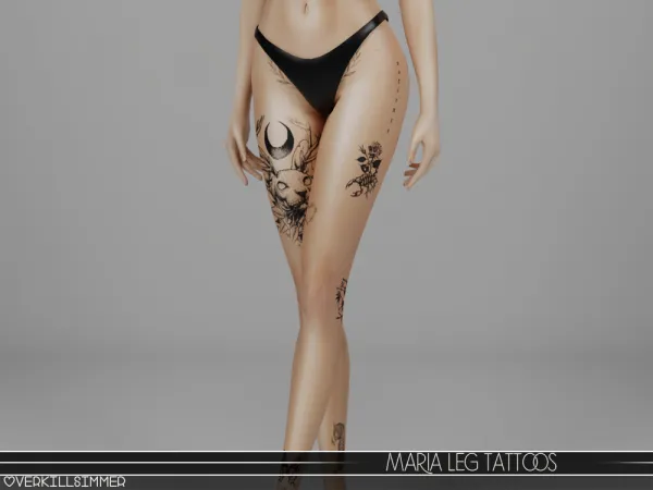 Mix Maria leg tattoos - The Sims 4 Custom Content