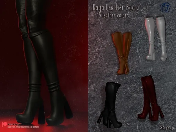 Alpha Kaya Leather Boots BRsims - The Sims 4 Custom Content