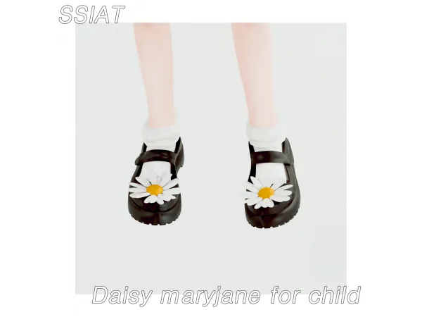 Alpha Daisy Maryjane shoes for child - The Sims 4 Custom Content