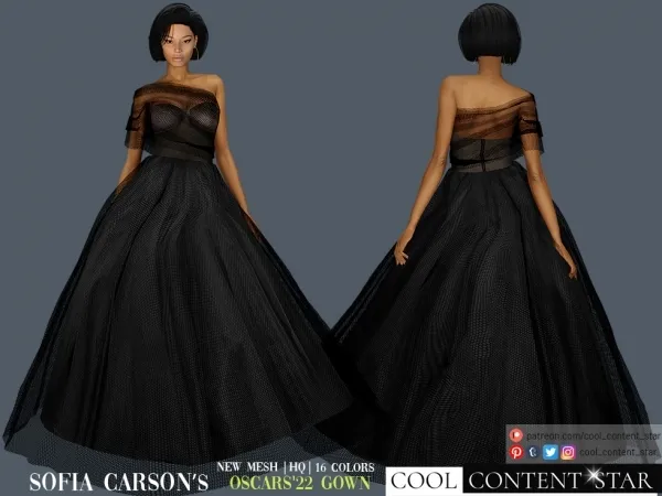 Alpha Sofia Carson'S Oscars Gown cool_content_star - The Sims 4 Custom Content