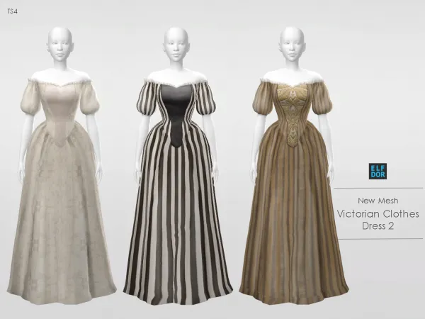 Maxis Match Victorian Clothes Set Dress 2 - The Sims 4 Custom Content