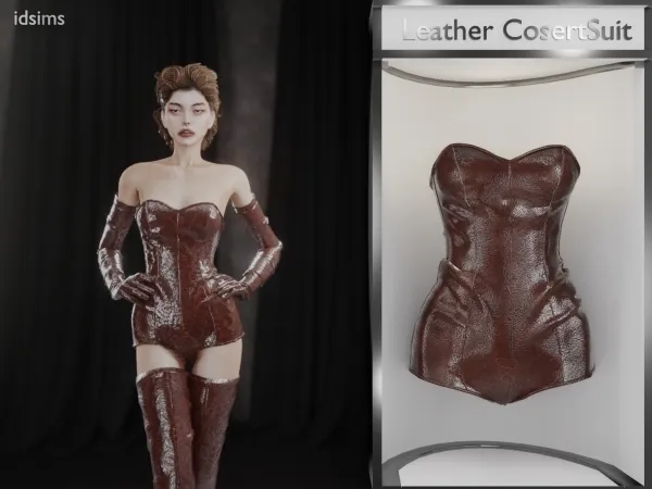 Alpha Pure Leather CorsetSuit - The Sims 4 Custom Content