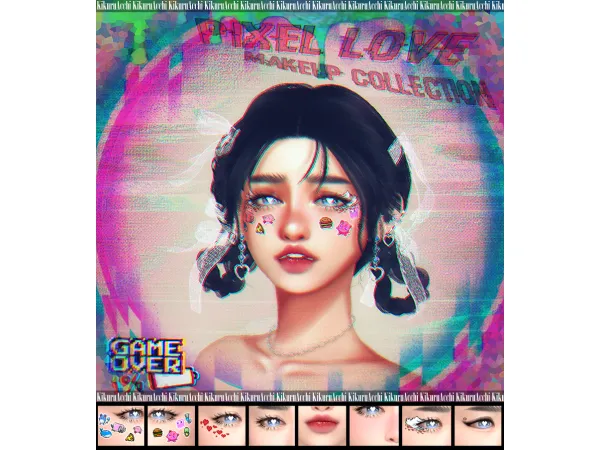 Mix Pixel Love Makeup Collection by - The Sims 4 Custom Content