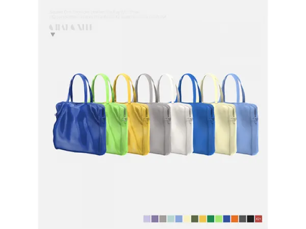 Alpha Square One Shoulder Leather Big Bag With Pose by Charonlee SIMS - The Sims 4 Custom Content