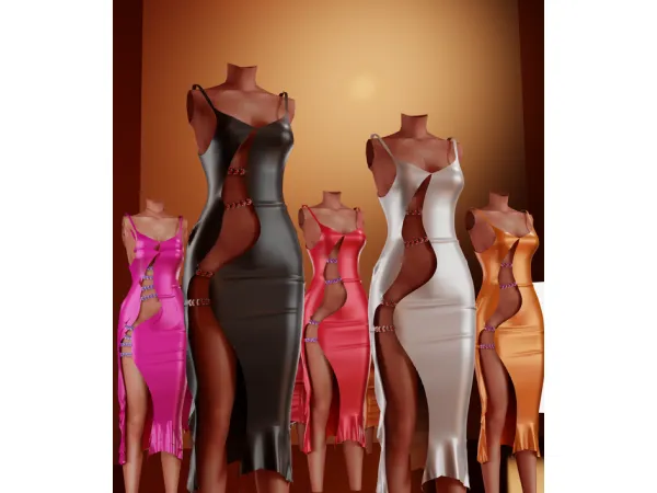 Alpha NUBIA DRESS by Mably - The Sims 4 Custom Content