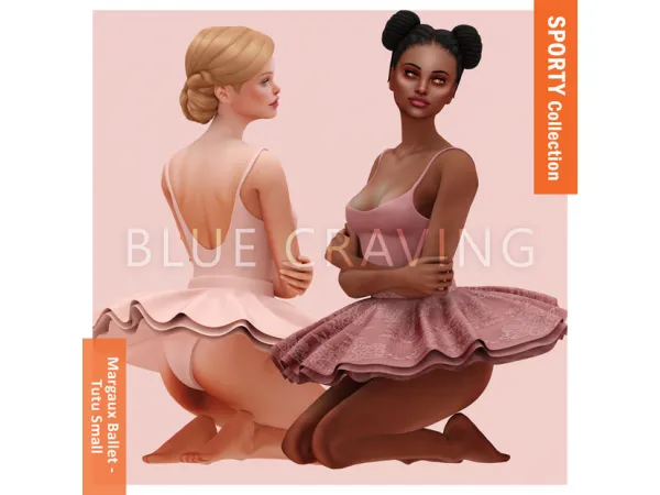 Alpha Blue Craving Margaux Small Tutu - The Sims 4 Custom Content