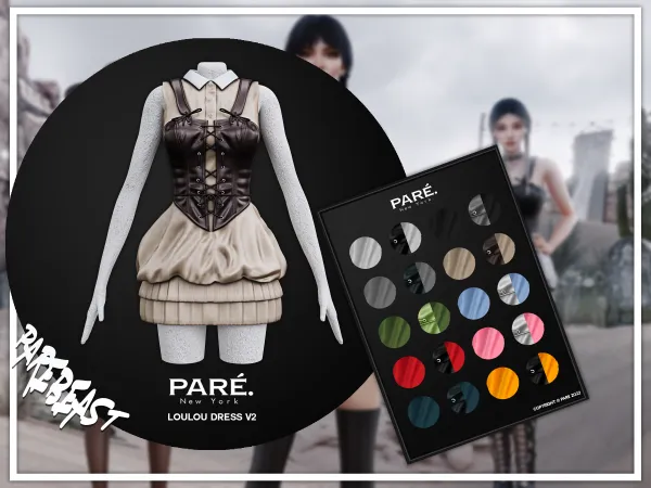 Alpha PARE LouLou Dress V2 - The Sims 4 Custom Content