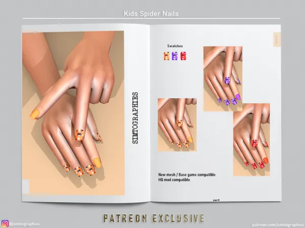 Alpha Spider Nails (Kids) - The Sims 4 Custom Content