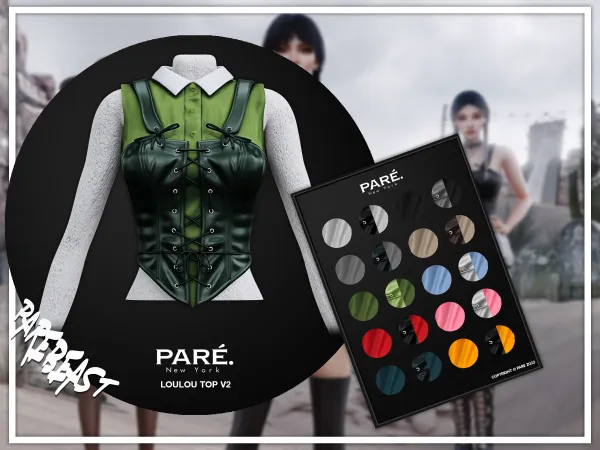 Alpha pare loulou top v2 - The Sims 4 Custom Content