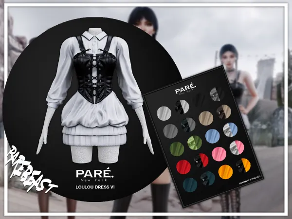 Alpha PARE LouLou Dress V1 - The Sims 4 Custom Content