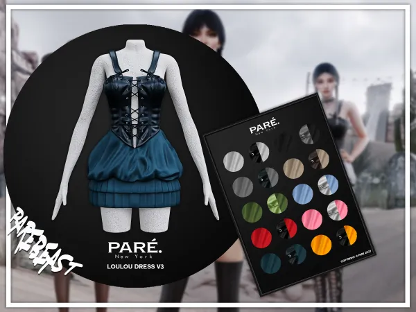 Alpha PARE LouLou Dress V3 - The Sims 4 Custom Content