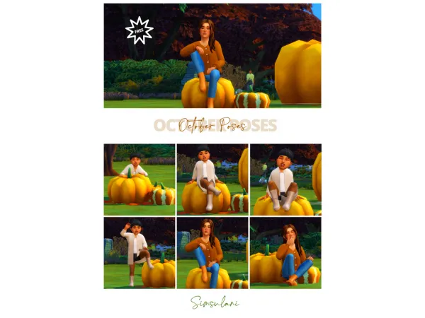 Mix 293 Pose Pack October Poses Free by Simsulani - The Sims 4 Custom Content