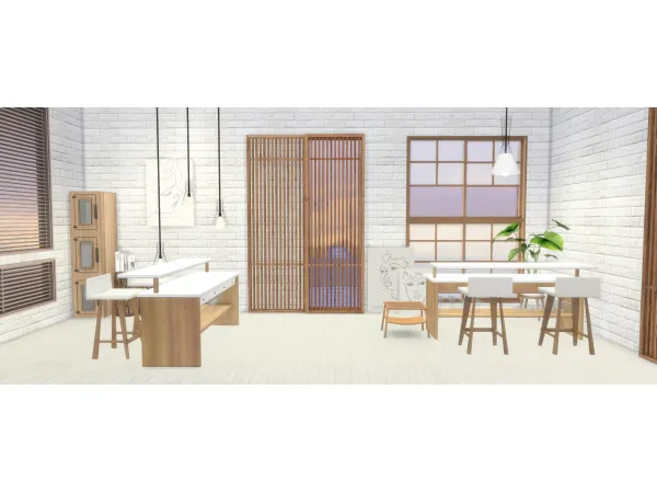 Alpha wooden sliding door (fix221010) by algu - The Sims 4 Custom Content