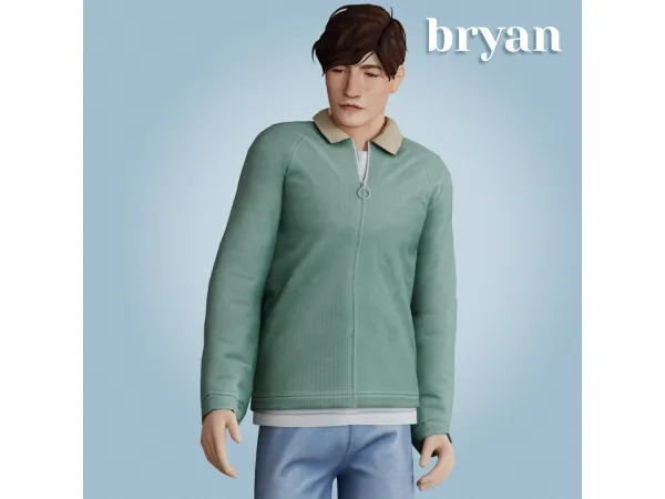 Alpha Bryan jacket by amelylina - The Sims 4 Custom Content
