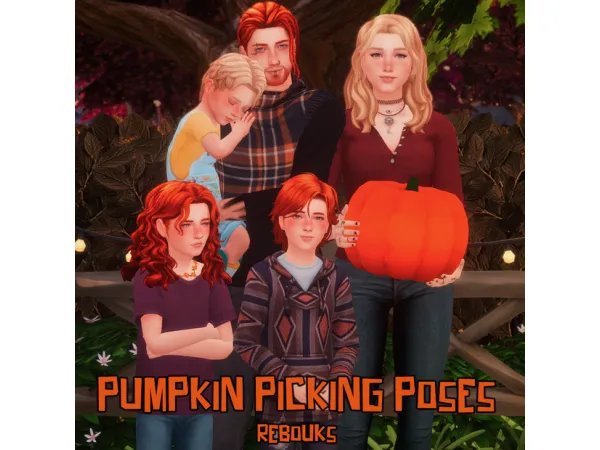 Mix Pumpkin Picking Poses by rebouks - The Sims 4 Custom Content