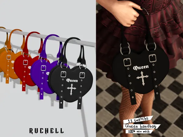 Alpha Queen Handbag by ruchellsims - The Sims 4 Custom Content
