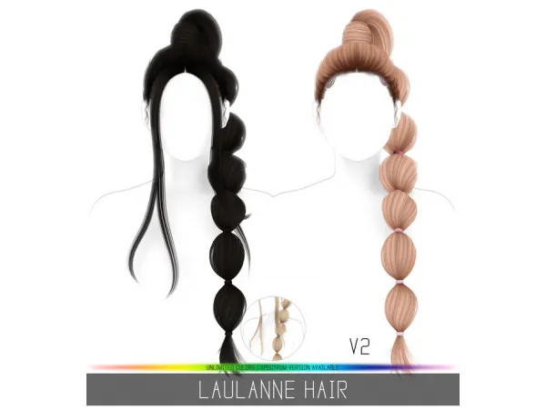Alpha LAULANNE HAIR by simpliciaty - The Sims 4 Custom Content