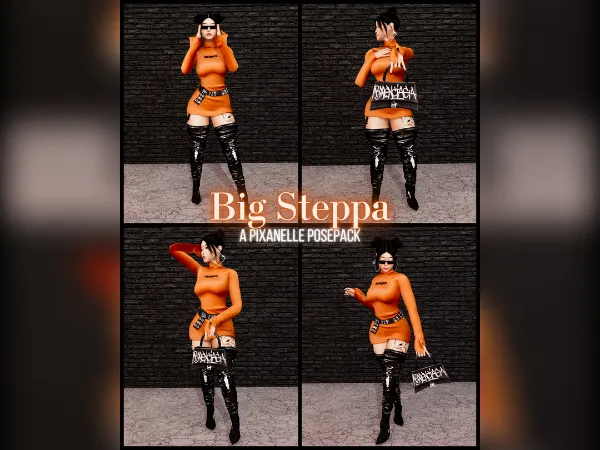 Alpha Pixanelle Big Steppa Posepack - The Sims 4 Custom Content