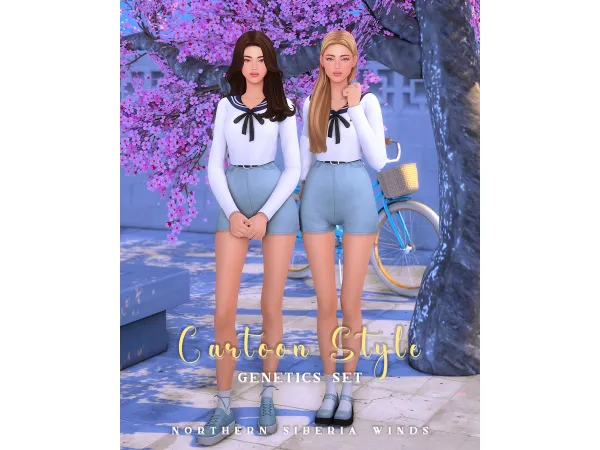 Maxis Match Cartoon Style Genetics Set Part 1 by NORTHERN SIBERIA WINDS - The Sims 4 Custom Content