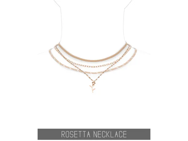Alpha ROSETTA NECKLACE by simpliciaty - The Sims 4 Custom Content