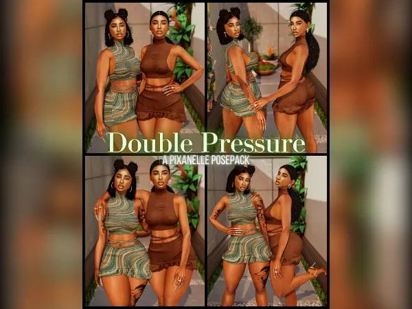 Alpha Pixanelle Double Pressure Posepack - The Sims 4 Custom Content