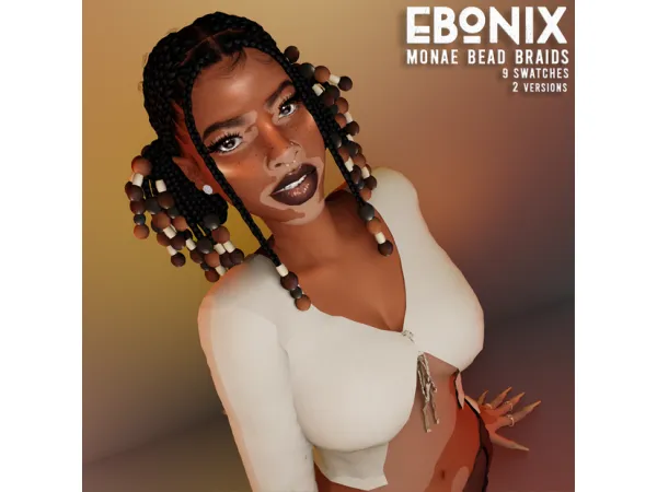 Alpha Monae Bead Braids by Ebonixsims - The Sims 4 Custom Content