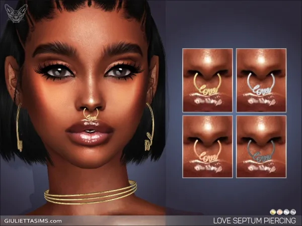 Alpha LOVE SEPTUM NOSE PIERCING - The Sims 4 Custom Content