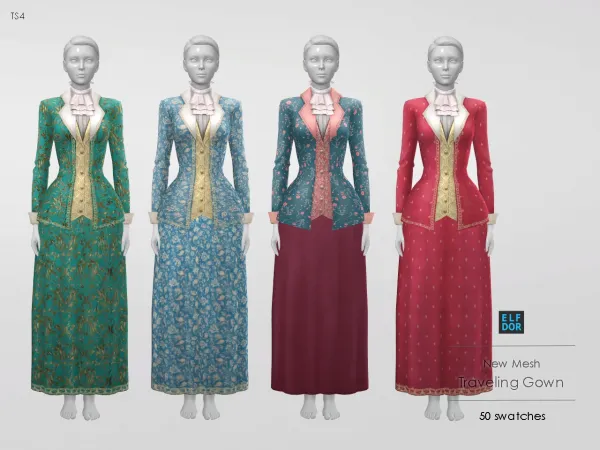 Maxis Match 18th Century Traveling Gown - The Sims 4 Custom Content