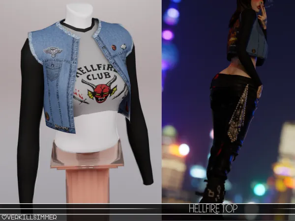 Alpha Hellfire top - The Sims 4 Custom Content
