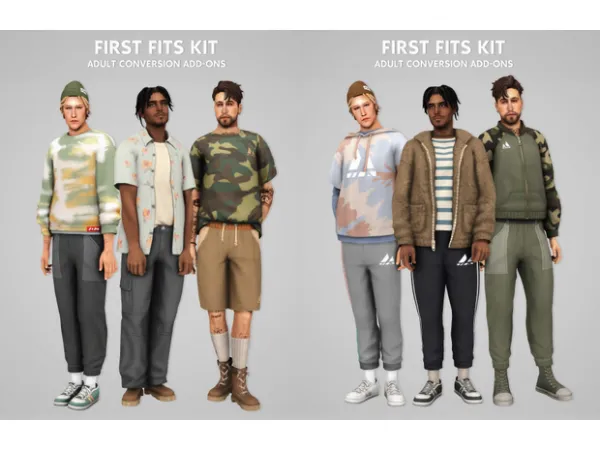 Maxis Match First Fits Kit Adult Conversion Add Ons by AdrienPastel - The Sims 4 Custom Content