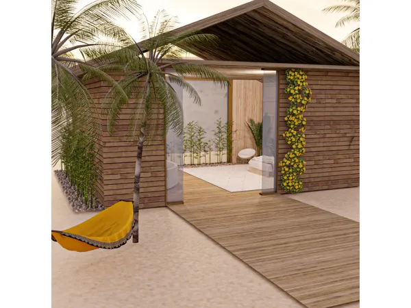 Alpha Hotel Beach Room by milenacipriano - The Sims 4 Custom Content