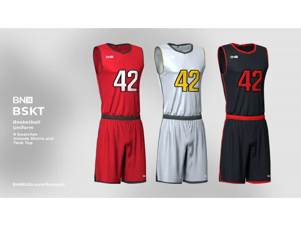 Alpha BNX BSKT Basketball Uniforms - The Sims 4 Custom Content