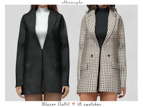 Alpha Elliesimple Blazer Outfit - The Sims 4 Custom Content