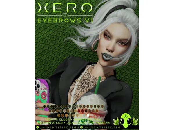 Alpha Xero Eyebrows V1 by unidentifiedsims - The Sims 4 Custom Content