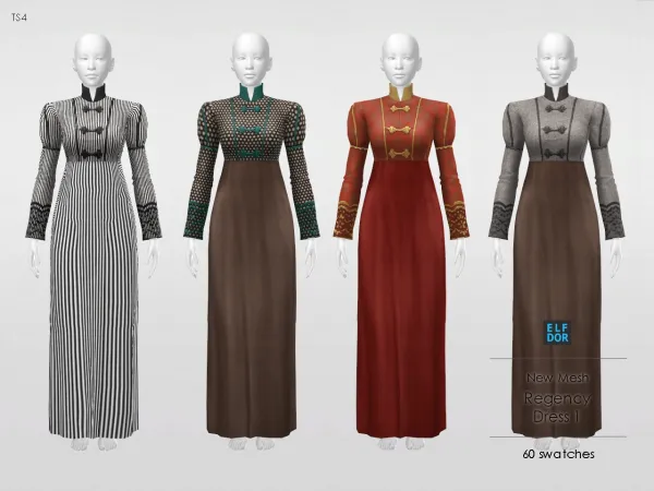 Maxis Match Regency Dress 1 - The Sims 4 Custom Content