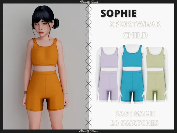 Alpha Sophie Sportwear Child - The Sims 4 Custom Content