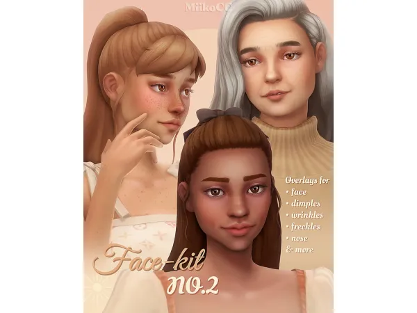Maxis Match Face kit No2 by Miiko - The Sims 4 Custom Content