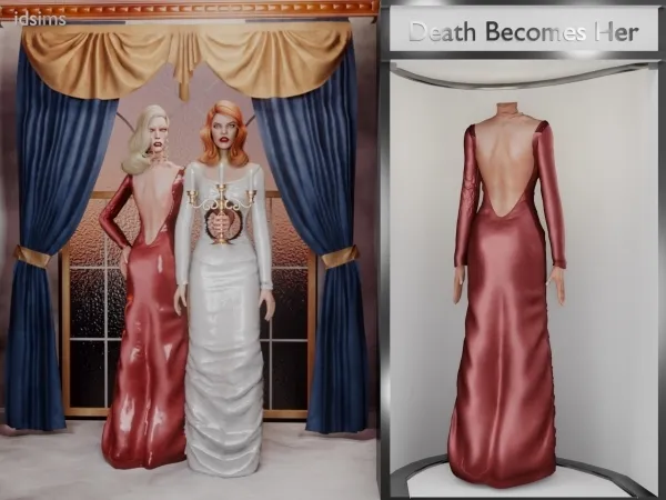 Alpha Death Becomes Her Meryl Streep Dress - The Sims 4 Custom Content