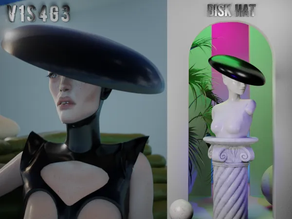 Alpha DISK HAT - The Sims 4 Custom Content