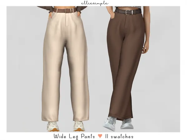 Alpha elliesimple wide leg pants - The Sims 4 Custom Content