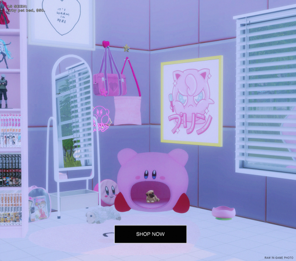 Alpha bknysimz kirby pet bed by simsfinds - The Sims 4 Custom Content