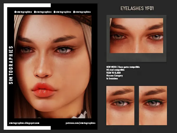 Alpha Eyelashes YF01 - The Sims 4 Custom Content