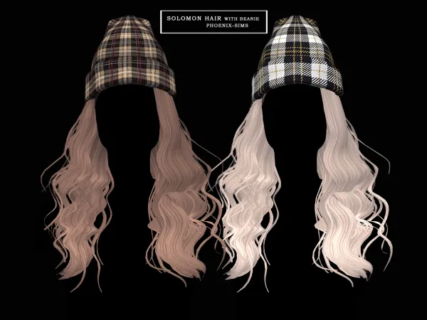 Alpha Solomon Hair with Beanie - The Sims 4 Custom Content