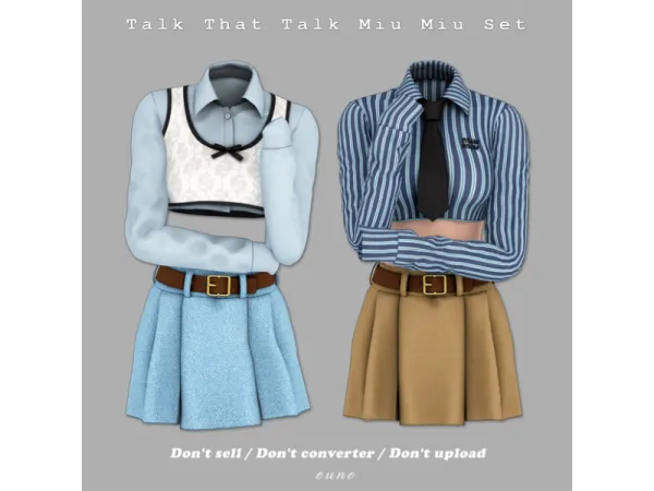 Alpha TWICE MIUMIU SET by euno sims - The Sims 4 Custom Content