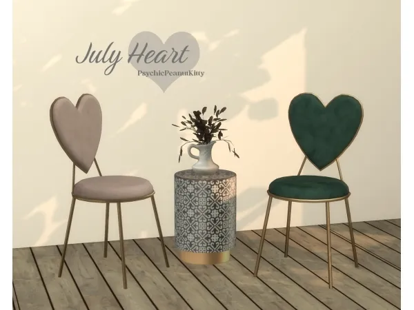 Alpha FURNITURE JULY HEART by PsychicPeanutKitty - The Sims 4 Custom Content