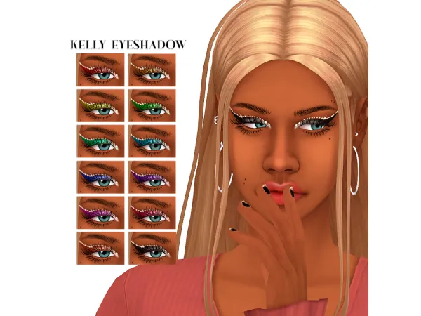 Maxis Match Look at me Makeup Collection (4 eyeshadows2 eyeliners) by ikarisims - The Sims 4 Custom Content